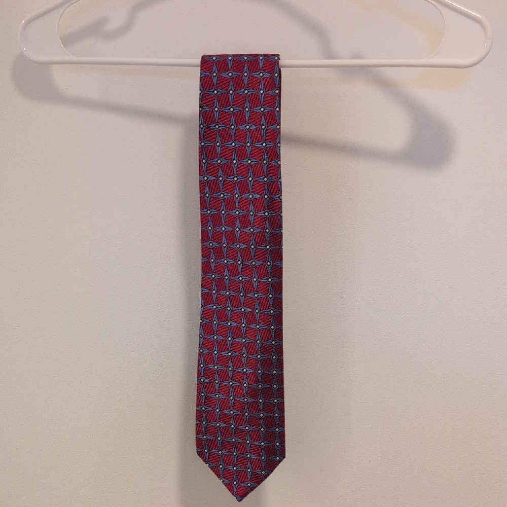 Joseph A Bank Signature Collection Red And Blue Pattern Tie